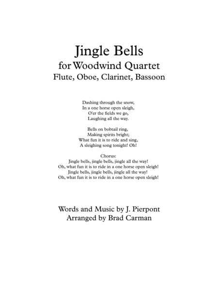 Jingle Bells For Intermediate Woodwind Quartet Page 2