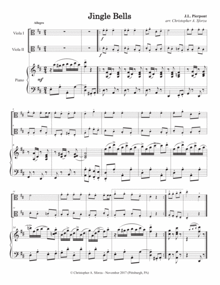 Jingle Bells For Two Violas And Piano Page 2