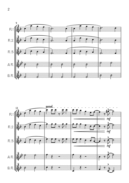 Jingle Bells Jazzy For Flute Quintet Page 2