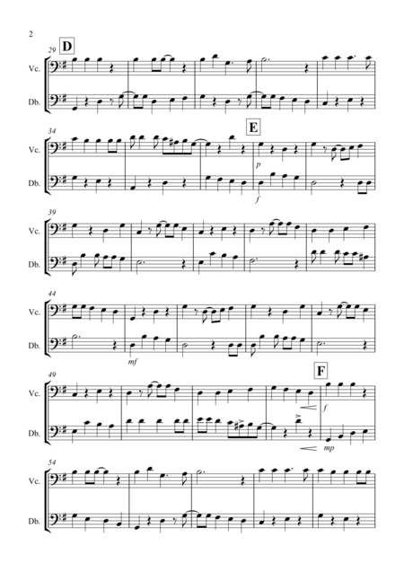 Jingle Bells Jazzy Style For Cello And Double Bass Duet Page 2