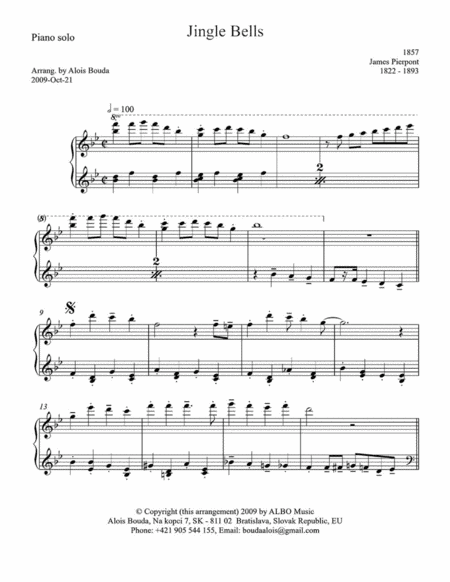 Jingle Bells Piano Solo Easily Swinging Page 2