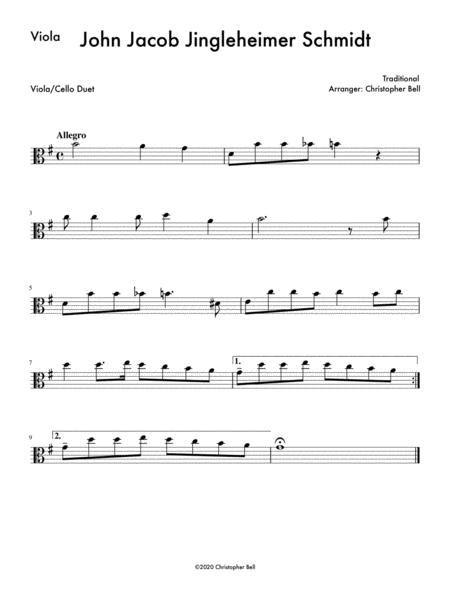 John Jacob Jingleheimer Schmidt Easy Viola Cello Duet Page 2