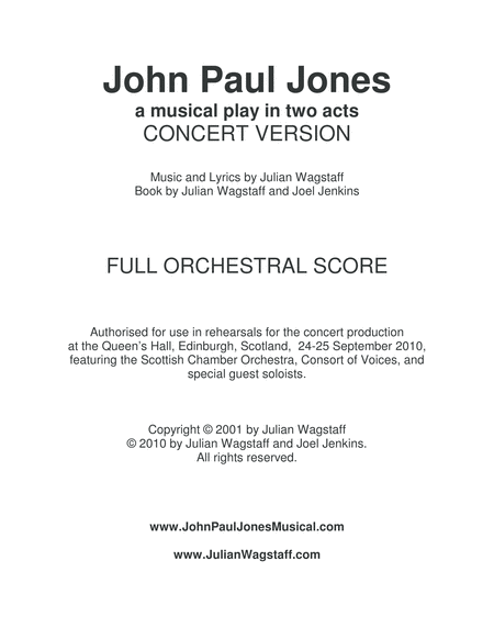 John Paul Jones A Musical Full Orchestral Score 2010 Concert Version Page 2