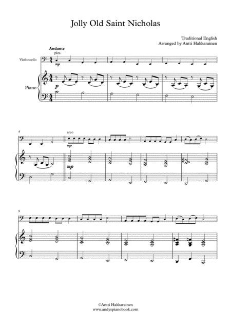 Jolly Old Saint Nicholas Cello Piano Page 2