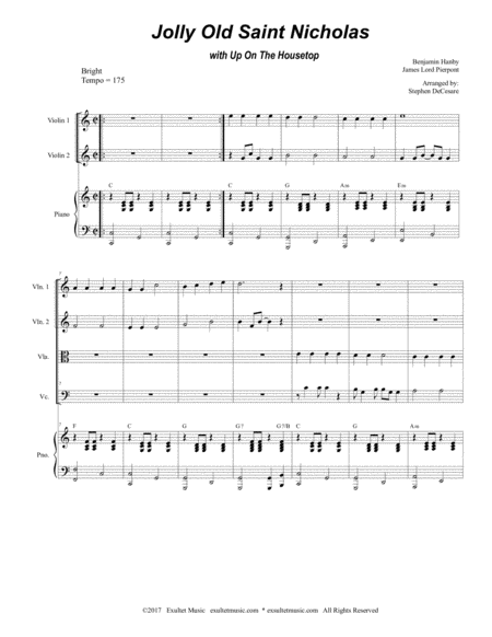 Jolly Old Saint Nicholas With Up On The Housetop For String Quartet Page 2