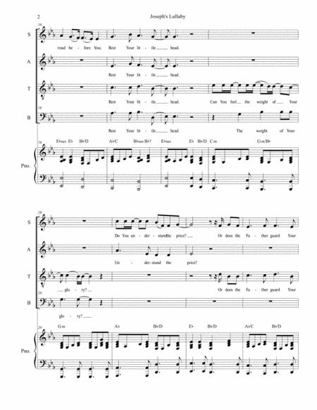 Josephs Lullaby For Vocal Quartet Satb Page 2