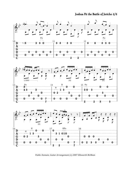 Joshua Fit The Battle Of Jericho For Fingerstyle Guitar Tuned Cgdgad Page 2