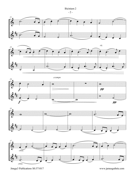 Josquin Bicinium 2 For Flute Clarinet Page 2