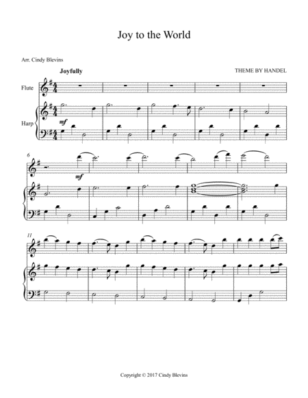 Joy To The World Arranged For Harp And Flute Page 2