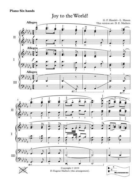 Joy To The World Arranged For Piano Six Hands Page 2