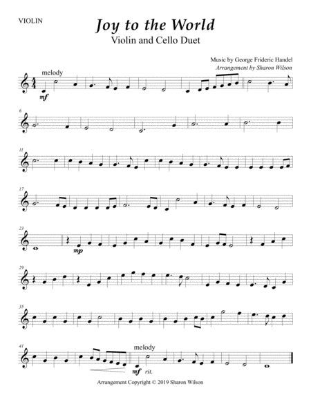 Joy To The World Easy Violin And Cello Duet Page 2