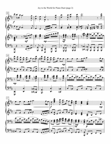 Joy To The World For Piano Duet Page 2