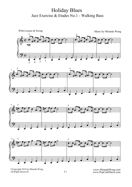 Joyful Jazz Piano For Children Holiday Blues In C Key Page 2