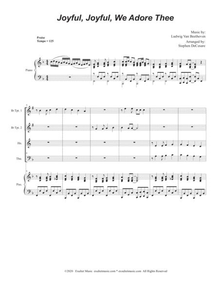 Joyful Joyful We Adore Thee For Brass Quartet And Piano Page 2