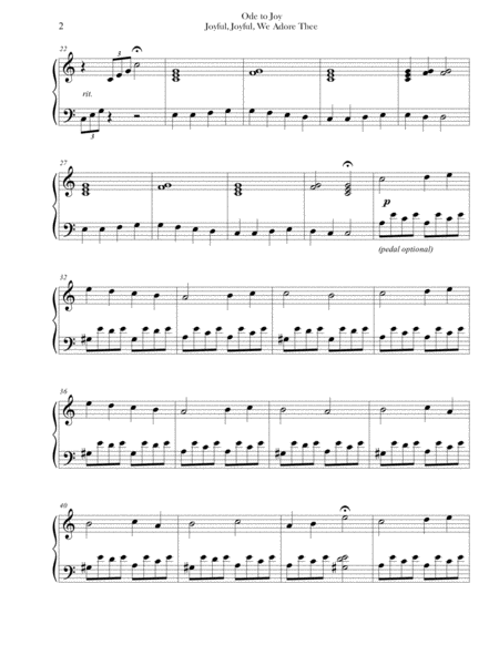 Joyful Joyful We Adore Thee Ode To Joy Intermediate Piano Page 2