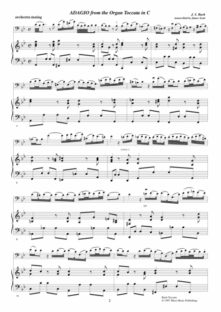 Js Bach Adagio From The Organ Toccata In C Page 2