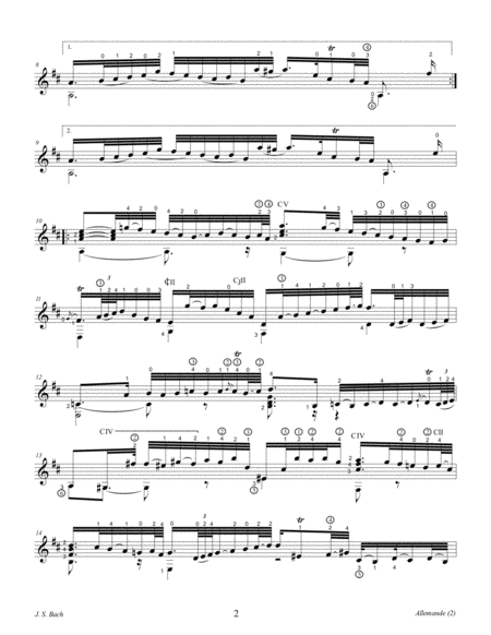 Js Bach Allemande Bwv 1012 6th Suite Cello Guitar Arr P J Gmez H Navarro Edition Page 2