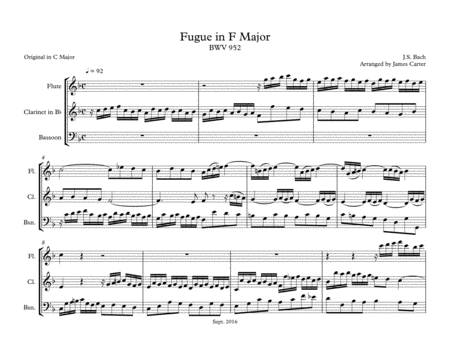 Js Bach Fugue In F Orig In C Bwv 952 Arranged For Flute Clarinet Bassoon Page 2