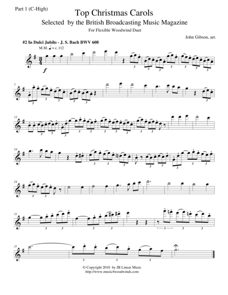 Js Bach In Dulci Jubilo For Woodwind Duets Page 2