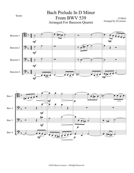 Js Bach Prelude In D Minor From Bwv 539 For Bassoon Quartet Page 2