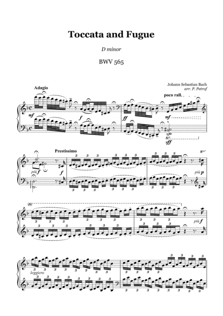 Js Bach Toccata And Fugue D Moll Bwv 565 Piano Solo Page 2