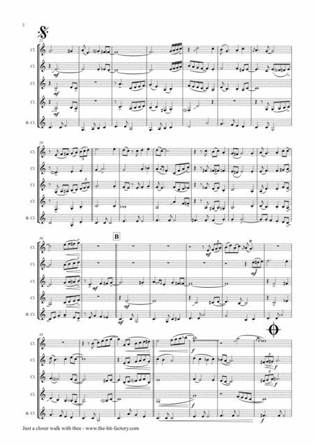 Just A Closer Walk With Thee New Orleans Funeral Clarinet Quintet Page 2