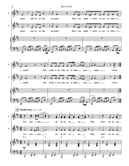 Just A Girl Ssa Chorus Page 2