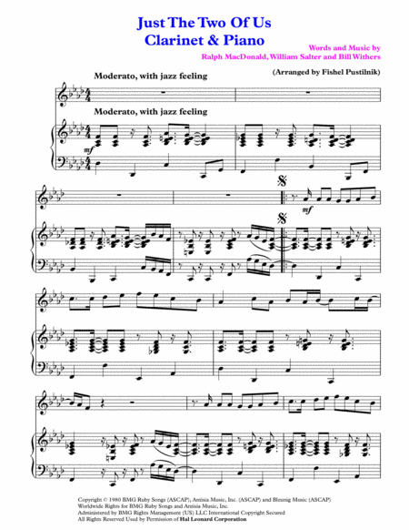 Just The Two Of Us For Clarinet And Piano With Improvisation Page 2