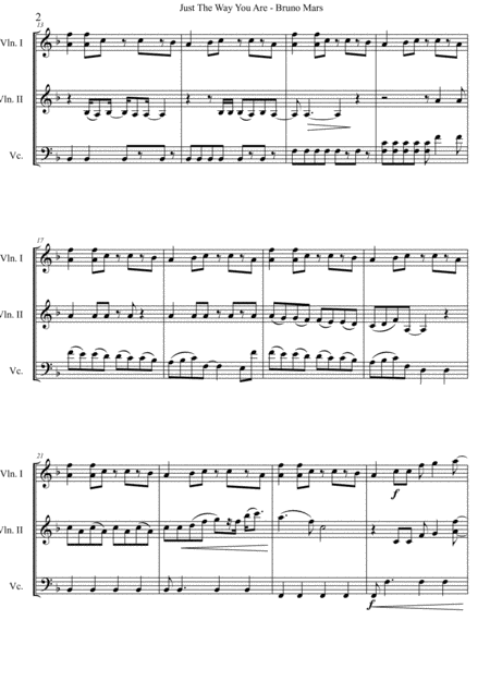 Just The Way You Are Bruno Mars Arranged For String Trio Page 2