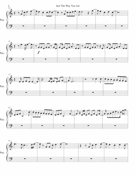 Just The Way You Are Piano Easy Key Of C Page 2