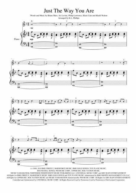 Just The Way You Are Violin Solo With Piano Accompaniment Page 2