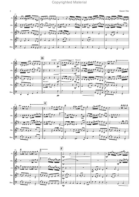 Kanon C Major Wind Quintet Page 2