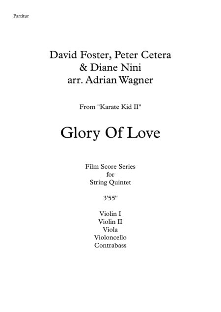 Karate Kid Ii Glory Of Love String Quintet Arr Adrian Wagner Page 2