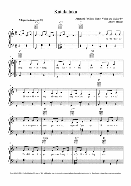 Katakataka Easy Piano Voice And Guitar Page 2