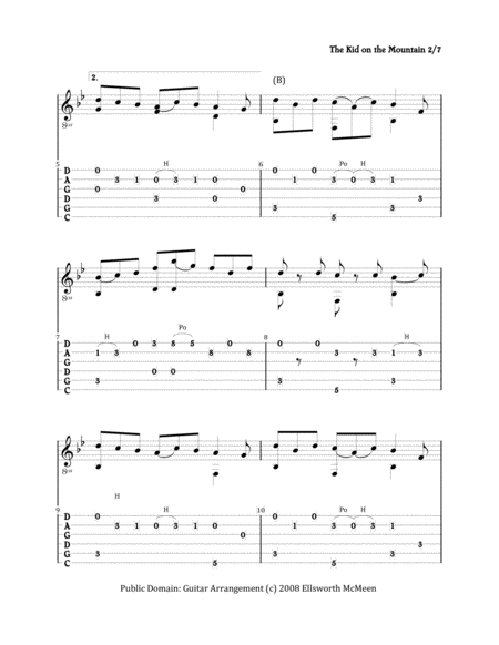 Kid On The Mountain Jig For Fingerstyle Guitar Tuned Cgdgad Page 2