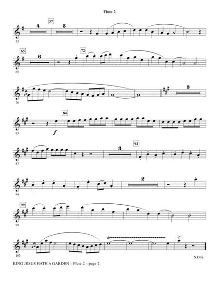 King Jesus Hath A Garden Arr John Leavitt Flute 2 Page 2