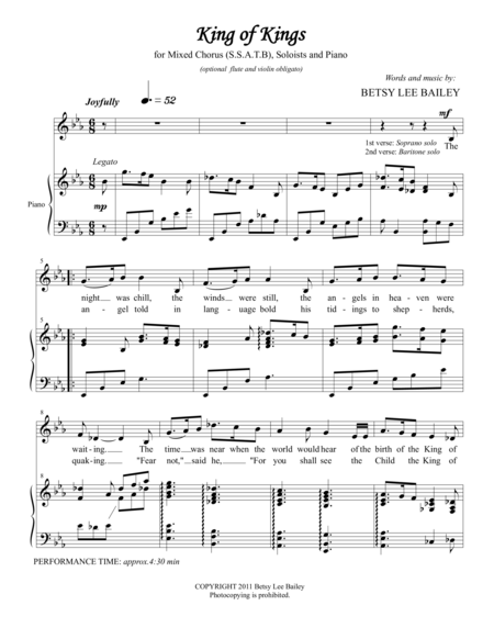 King Of Kings Satb Soloists Piano And Flute And Violin Obligato Page 2