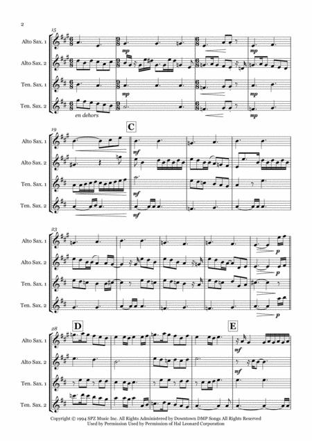 Kiss From A Rose By Seal Saxophone Quartet Aatt Page 2