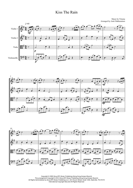 Kiss The Rain String Quartet Page 2