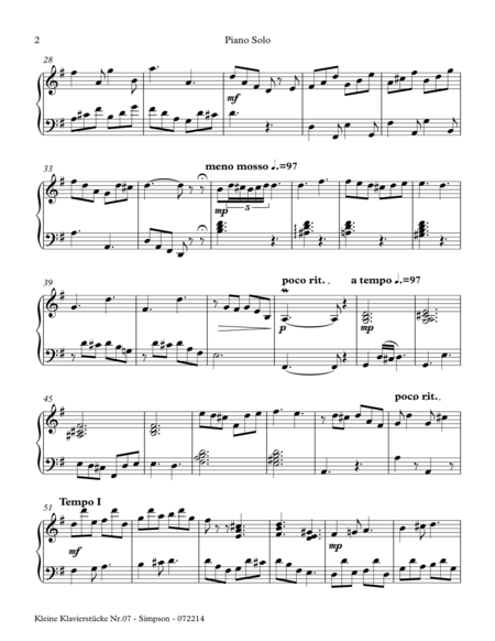 Kleine Klavierstcke Nr 07 In G Major For Piano Solo Page 2