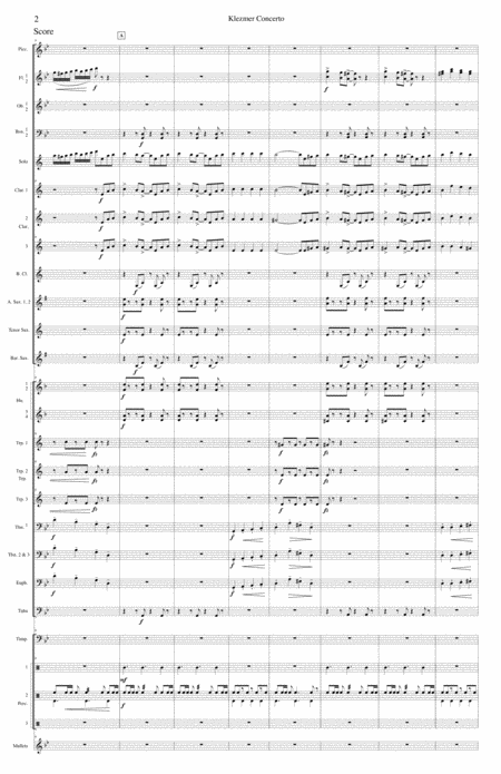 Klezmer 101 From Klezmer Concerto For Clarinet And Wind Orchestra Complete Score Page 2