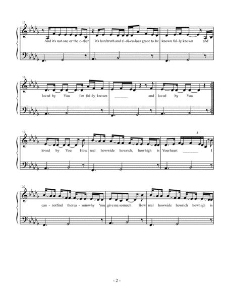 Known Tauren Wells Sheet Music Easy Piano Page 2