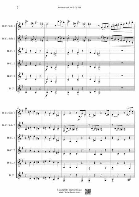 Konzertstuck Opus 114 No 2 For 2 Clarinets And Quartet Page 2