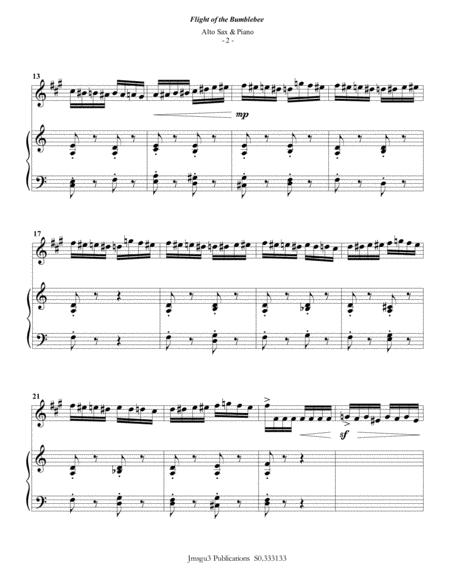 Korsakov Flight Of The Bumblebee For Alto Sax Piano Page 2