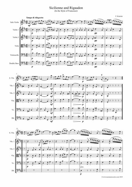 Kreisler Sicilienne And Rigaudon Page 2