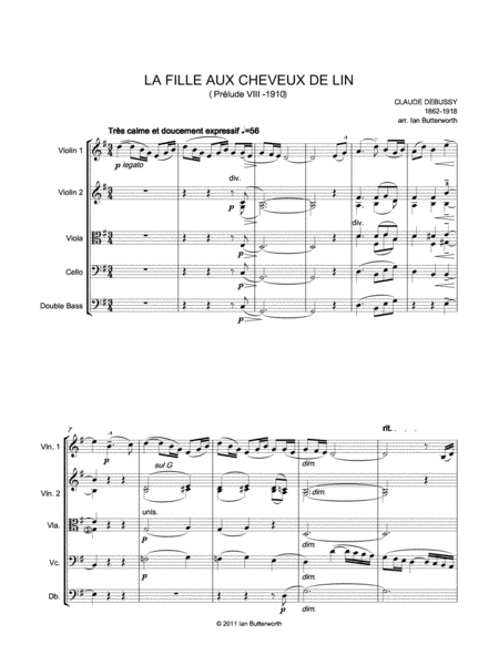 La Fille Aux Cheveux De Lin For String Orchestra Page 2