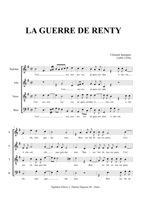 La Guerre De Renty Janequin For Satb Choir Page 2