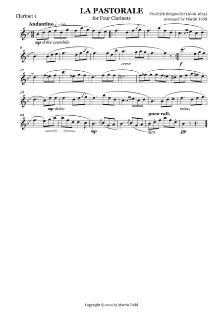 La Pastorale For Four Clarinets Page 2