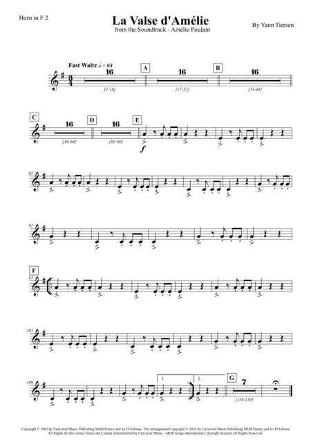 La Valse D Amelie From The Amelie Poulin Soundtrack Woodwind Brass Page 2