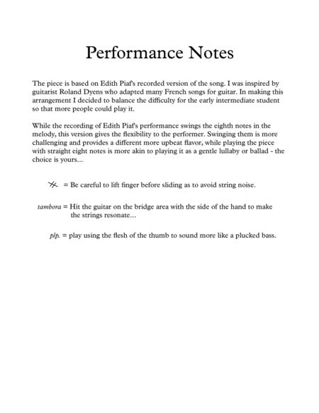 La Vie En Rose Fingerstyle Solo Guitar Page 2